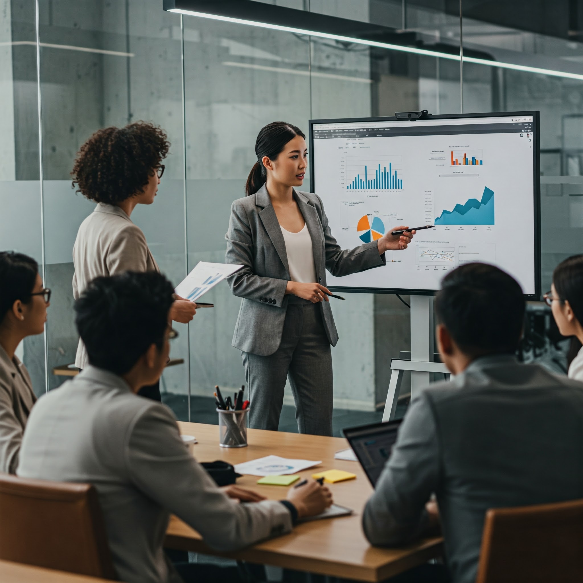 Technician calibrating precision instruments in lab